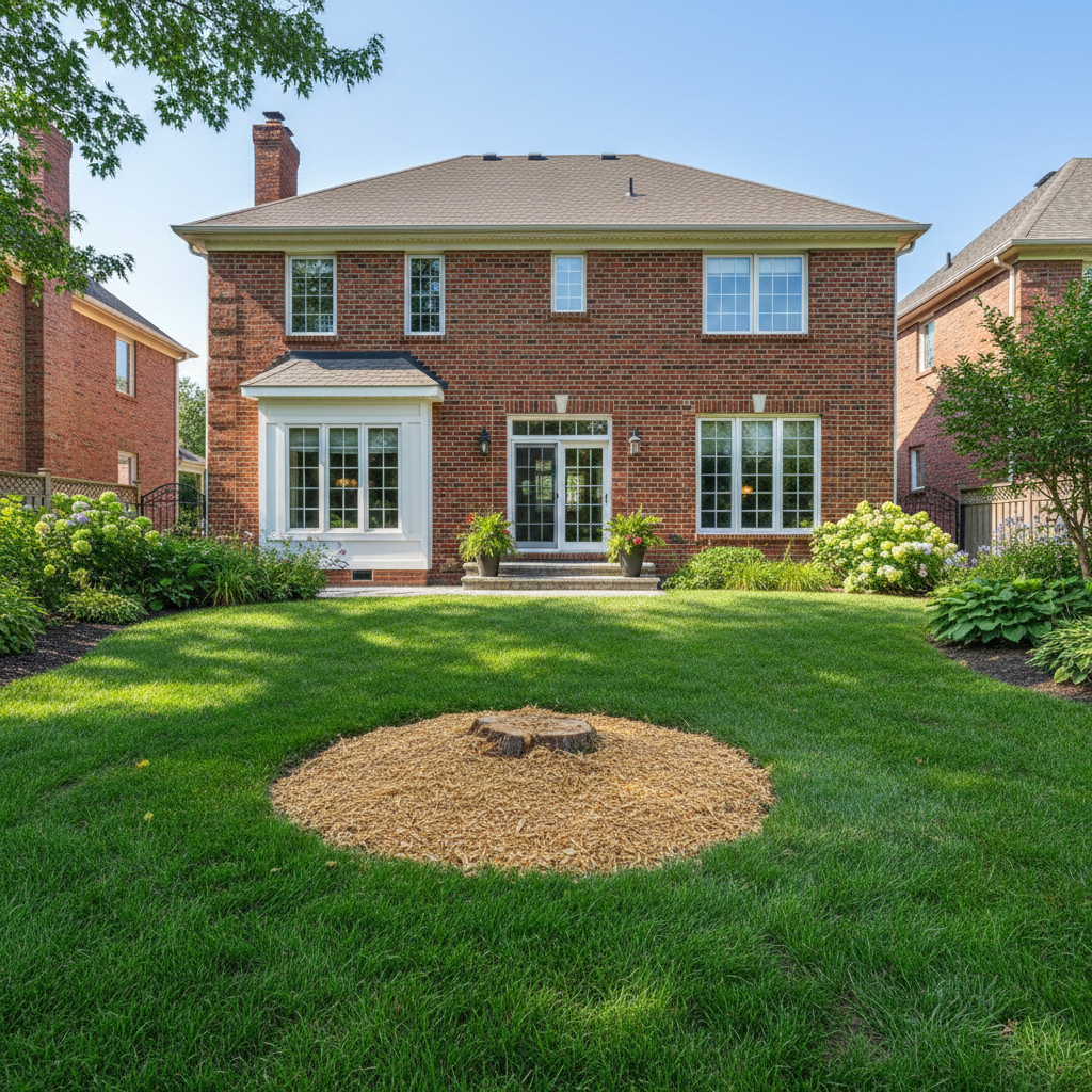 Clean yard after professional tree removal